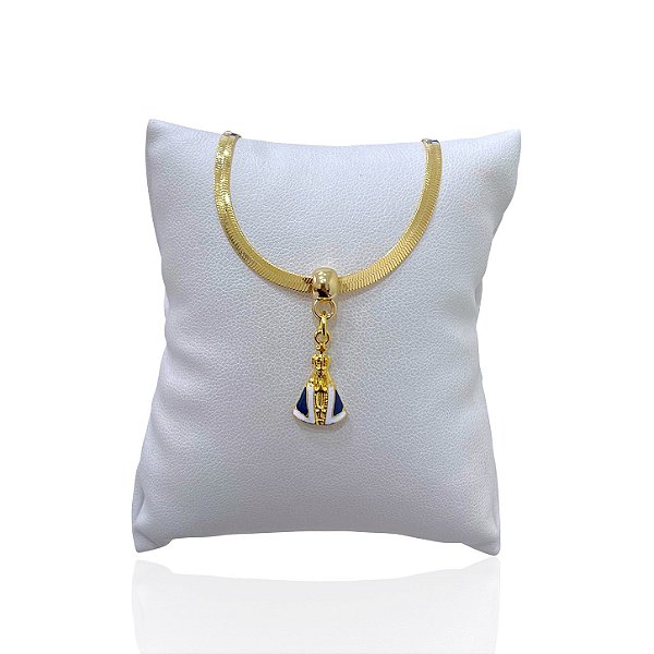 Pulseira Folheada Ouro 18k Fita Laminada Nossa Senhora