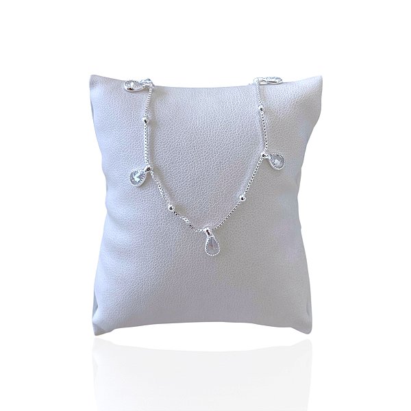 Pulseira Folheada Ouro 18k e Prata 925 Bolinhas Gotas Ponto de Luz