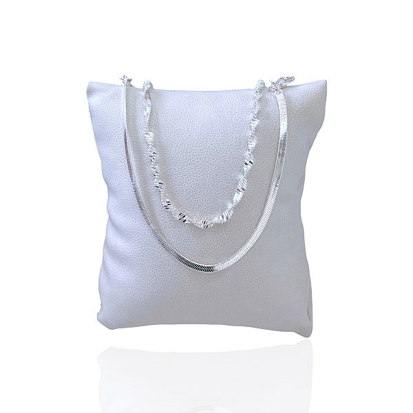 Pulseira Folheada Prata 925 Dupla Torcida Fita Laminada