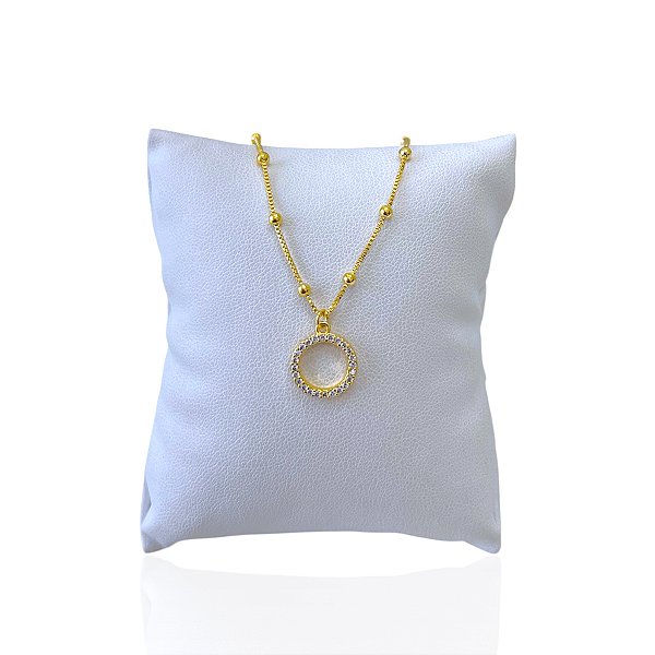 Pulseira Folheada Ouro 18k Bolinhas Mandala Cravejada