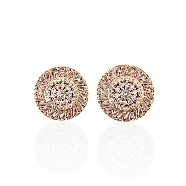 Brinco Folheado Ouro 18k e Prata 925 Mandala Cravejada