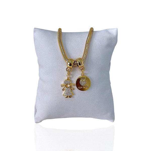 Pulseira Folheada Ouro 18k Malha Mandala Filho Cravejado