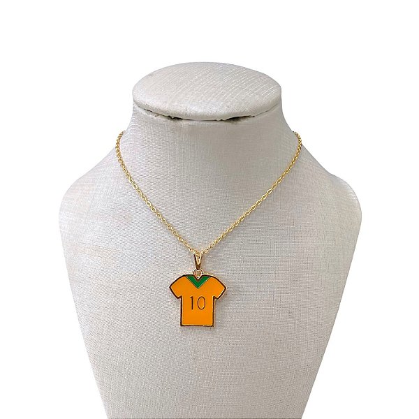 Colar Folheado Ouro 18k Camisa do Brasil