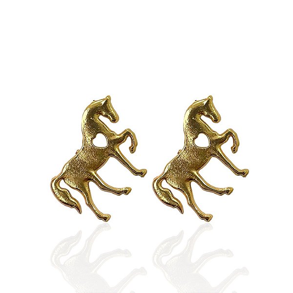 Brinco Folheado Ouro 18k Cavalo