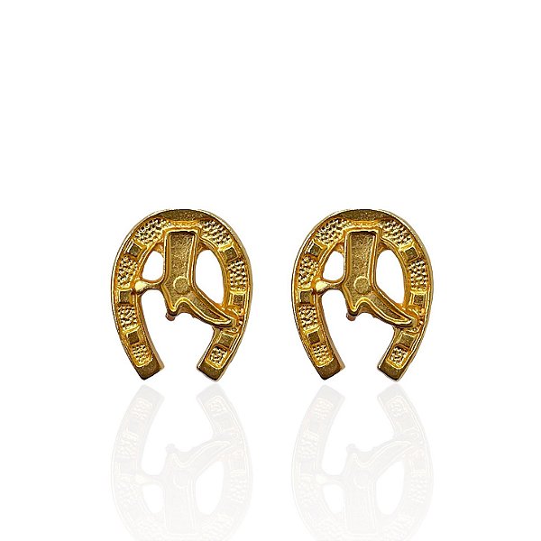 Brinco Folheado Ouro 18k Ferradura Bota