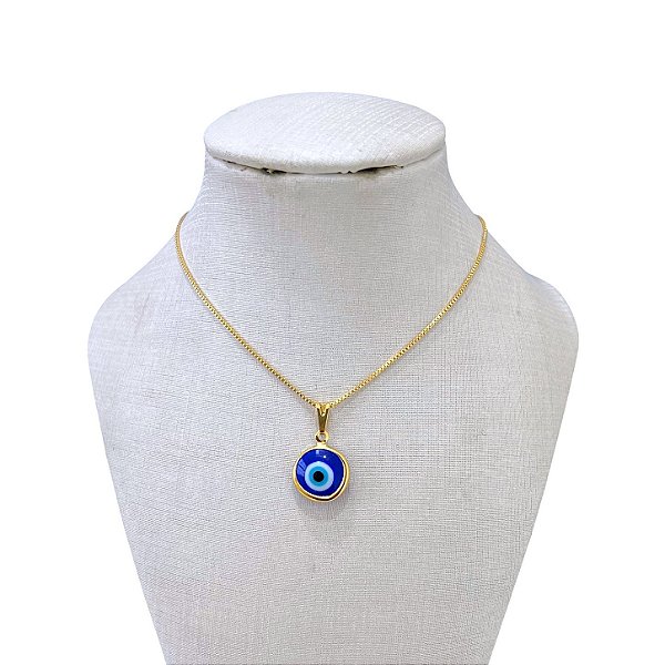 Colar Folheado Ouro 18k Olho Grego