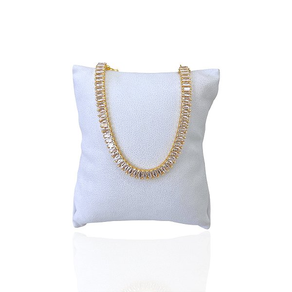 Pulseira Folheada Ouro 18k e Prata 925 Riviera Cravejada