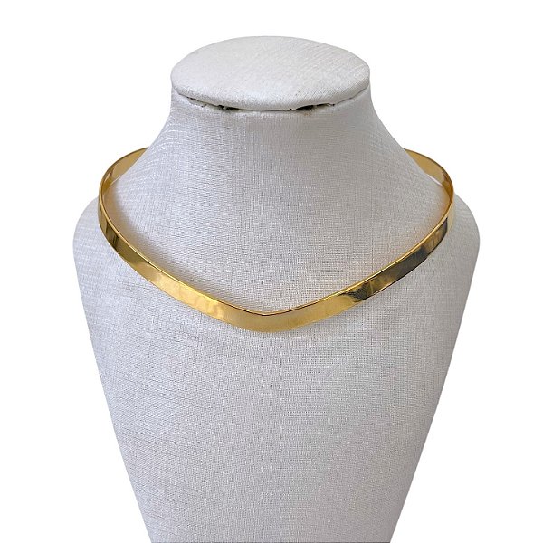 Choker Folheada Ouro 18k e Prata 925 Aro V Chapeado