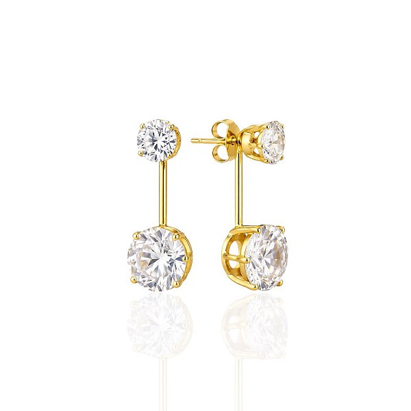 Brinco Folheado Ouro 18k e Prata 925 Inspired VG Ponto de Luz