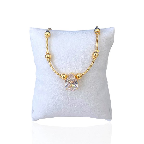 Pulseira Folheada Ouro 18k Bolinhas Gota Cristal