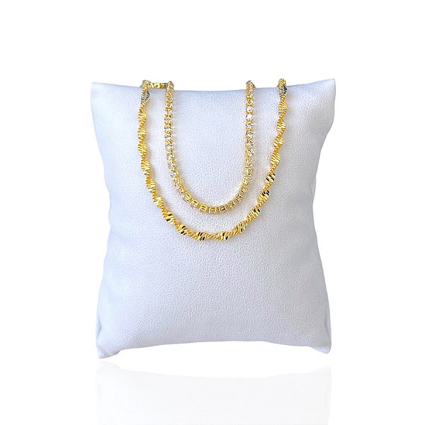 Pulseira Folheada Ouro 18k Dupla Riviera Torcida