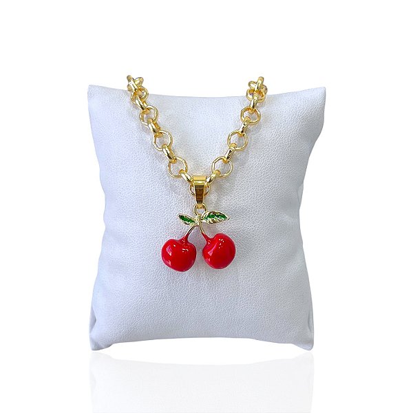 Pulseira Folheada Ouro 18k Elos Português Cereja
