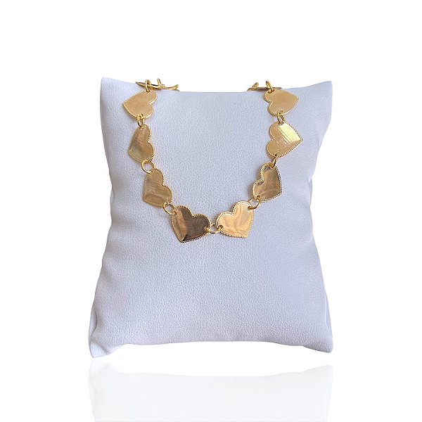 Pulseira Folheada Ouro 18k Corações Chapeado