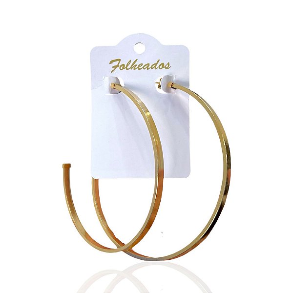 Brinco Folheado Ouro 18k Argola Quadrada