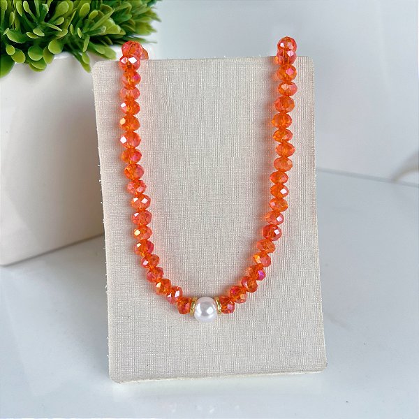 Choker Cristais Bijuteria Pérola