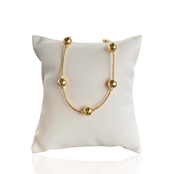 Pulseira Folheada Ouro 18k Bolinhas