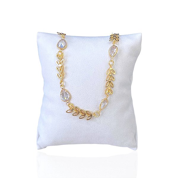Pulseira Folheada Ouro 18k Escama Ponto de Luz