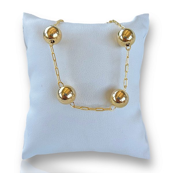 Pulseira Folheada Ouro 18k Bolinhas