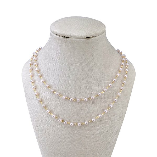 Colar Duplo Folheado Ouro 18k Pérolas