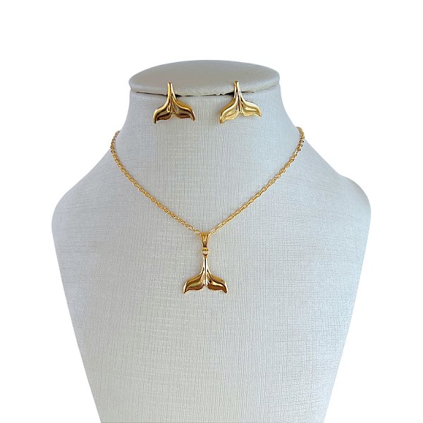 Conjunto Folheado Ouro 18k Cauda de Sereia