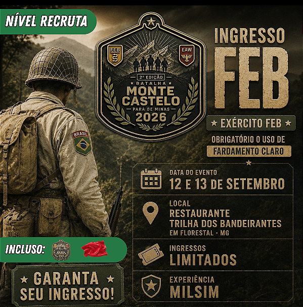 Ingresso Operação Batalha de Monte Castelo - Força Expedicionária Brasileira 1º Lote