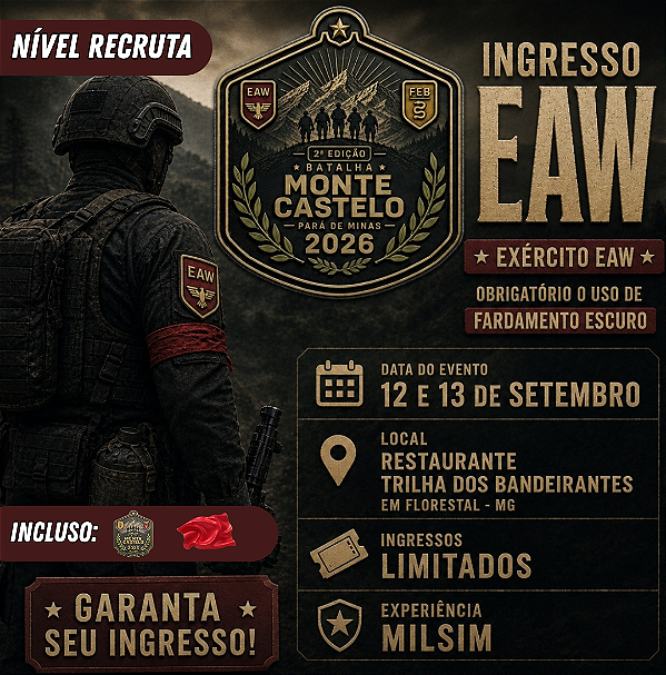 Ingresso Operação Batalha de Monte Castelo - Exército Alemão Wehrmacht 1º Lote