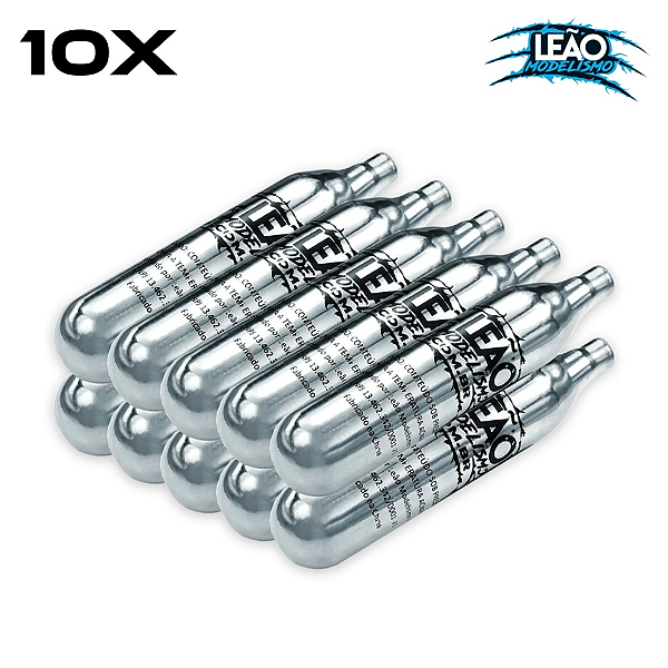 Cilindro CO2 12g Leao para Airsoft e Airgun KIT Com 10