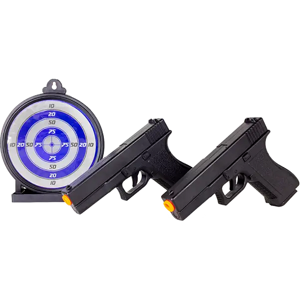 KIT 2 PISTOLA AIRSOFT GK SPRING V307 + ALVO GEL  - ROSSI