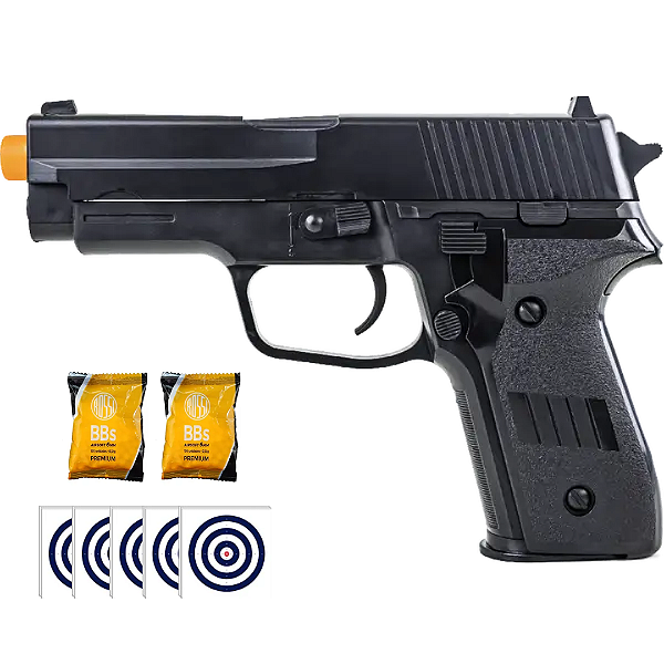 Kit Pistola Airsoft Rossi Spring P226 VG + 300 Munições