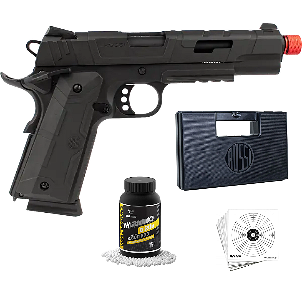 Kit Pistola Airsoft Rossi 1911 Redwings Gás + Bbs + Maleta