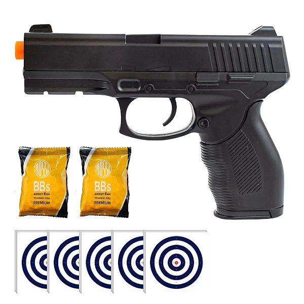 Kit Pistola Airsoft Rossi Spring 24/7 V310 + 150 Munições