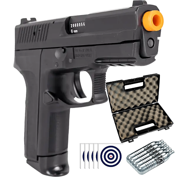 Kit Pistola Airsoft Co2 SP2022 KWC Rossi + 5 Co2 + 2800 BBs