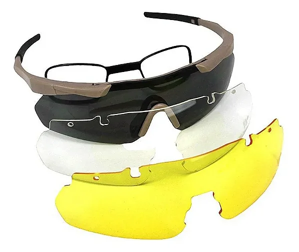Óculos Tático Desert Warmmo Airsoft 03 lentes 2.0 mm - Tan