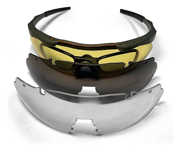 Óculos Tático Desert Warmmo Airsoft 03 lentes 2.0mm - Verde