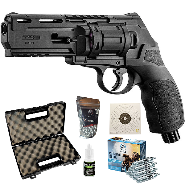 Kit Revolver Pressão T4E Tr.50 + Esferas + Case + Co2 Umarex