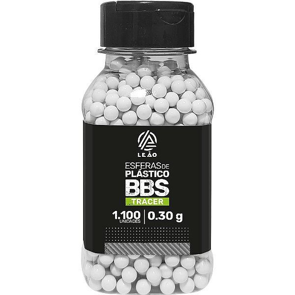 Esfera Airsoft BBs Leao 0,30g 6mm pote 1100 bolinhas Tracer