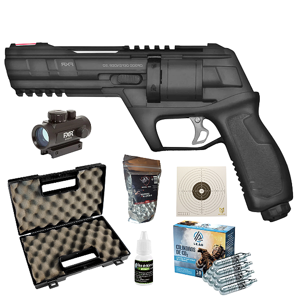Kit Pistola Pressão Defender FXR CP300 +Case + Esferas + Co2