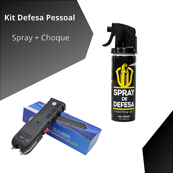 Kit Defesa Pessoal com Spray Extra Forte + Choque Taser