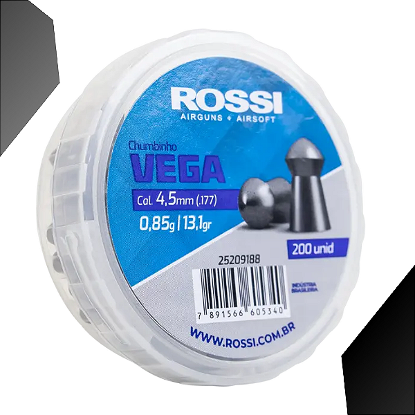 Chumbinhos Vega Ponta Redonda 4,5mm com 200und - Rossi
