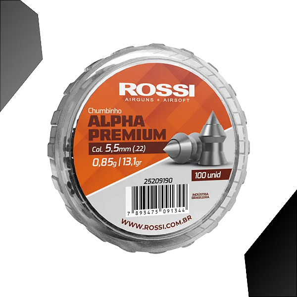 Chumbinhos Alpha Premium Pontiagudo 5,5mm com 100und - Rossi