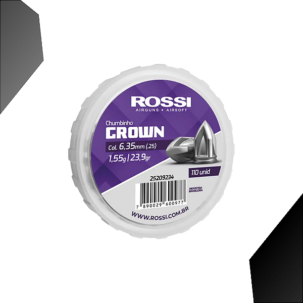 Chumbinhos Grown Pontiagudo 6,35mm com 110und - Rossi