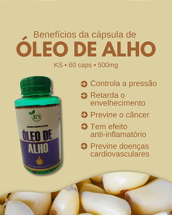 Oléo de Alho | 60 Capsulas - 500mg