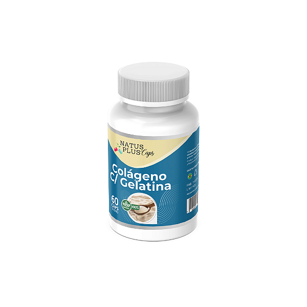 Colágeno c/ Gelatina Natus Plus |  60 Capsulas - 500mg