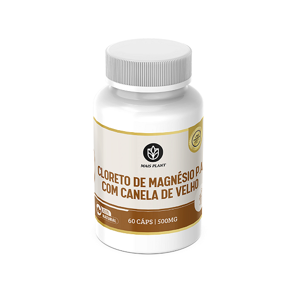 Cloreto de Magnésio P.A + Canela de Velho Mais Plant | 60 Cápsulas - 500mg