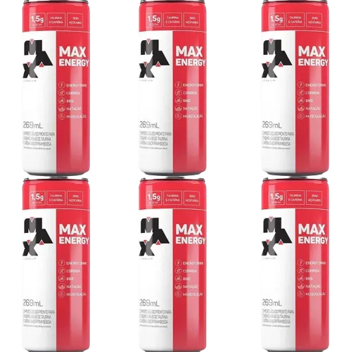 Max Energy Fardo com 6 Latas de 269ml Framboesa