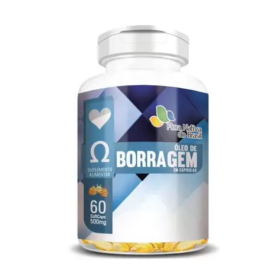 Óleo de Borragem, 60 Cápsulas | 500mg Flora Nativa