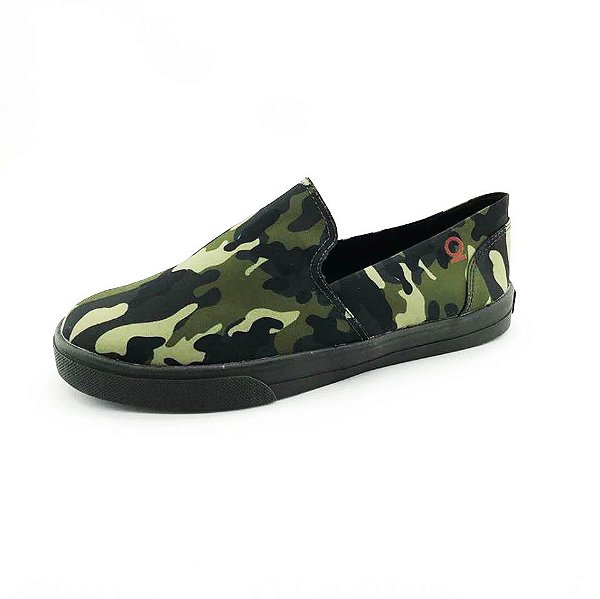 Tênis Slip On Quality Shoes 004 Camuflado Sola Preta - Quality Shoes - Beleza e conforto para os seus pés!