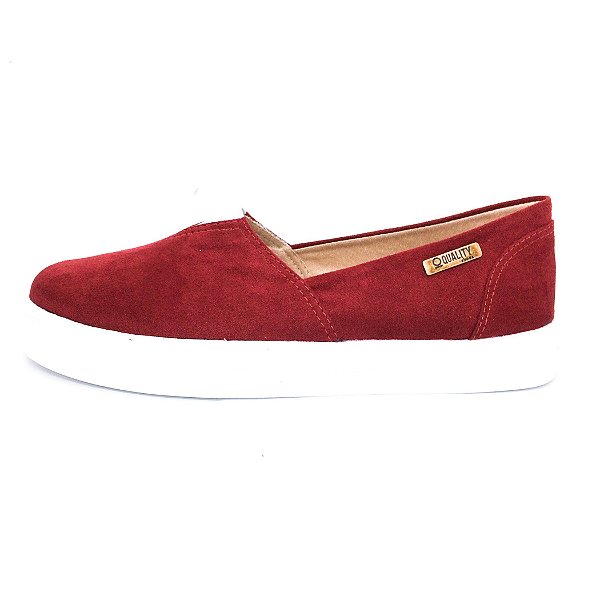 slip on feminino camurça