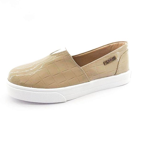 slip on feminino bege