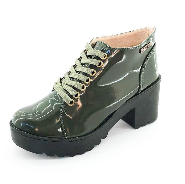 coturno verde feminino
